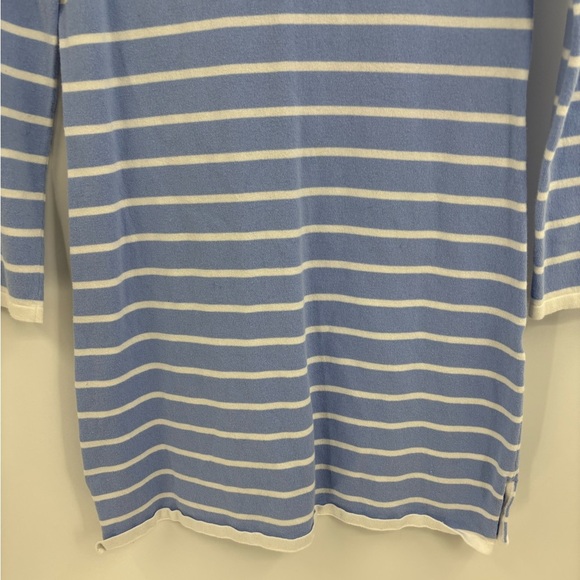 Sail to Sable STS White Blue Striped Stretch preppy Knit Tee Dress size small - Picture 2 of 16